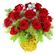 Winter charm. Magically elegant bouquet of red roses in winter decoration is a special surprise to the recipient for Christmas Holidays.